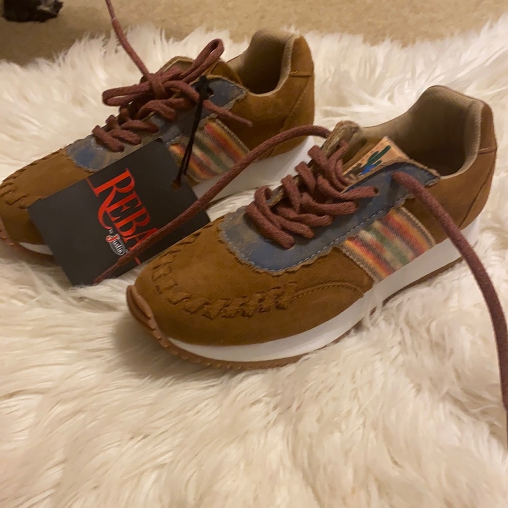 Brown suede sneakers by Justin